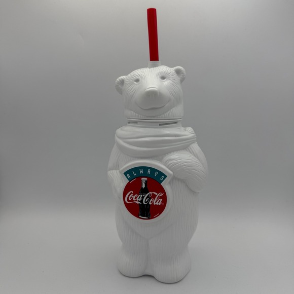 Coca-Cola Other - Coca Cola Polar Bear Plastic Cup with Straw Always Coke Vintage 1990s Canada